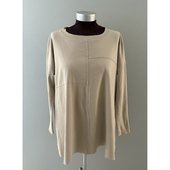 Planet By Lauren G Tops - Planet by Lauren G Top One Size Beige Cotton Soft Lagenlook Comfy Shirt